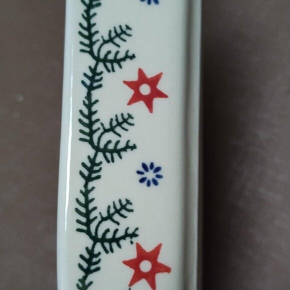 Polish Pottery, Boleslawiec spoon rest, Christmas pattern - new - Picture 8 of 13